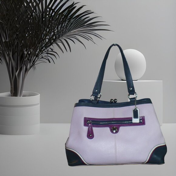 Coach Colorblock Pebbled Leather Satchel – #F1082–F15145, Multi-Tone Ltd Ed. - Picture 7 of 9